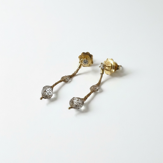Gold Mesh Hanging Earring