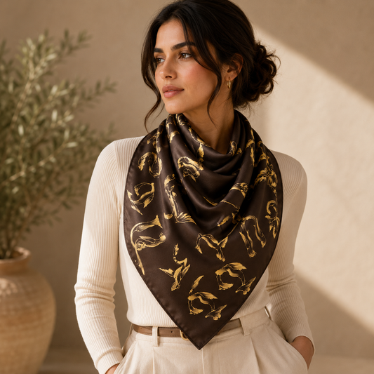 Batik Armenian Alphabet Silk Scarf square
