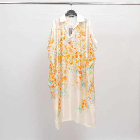 Navy Blue and floral water color dress