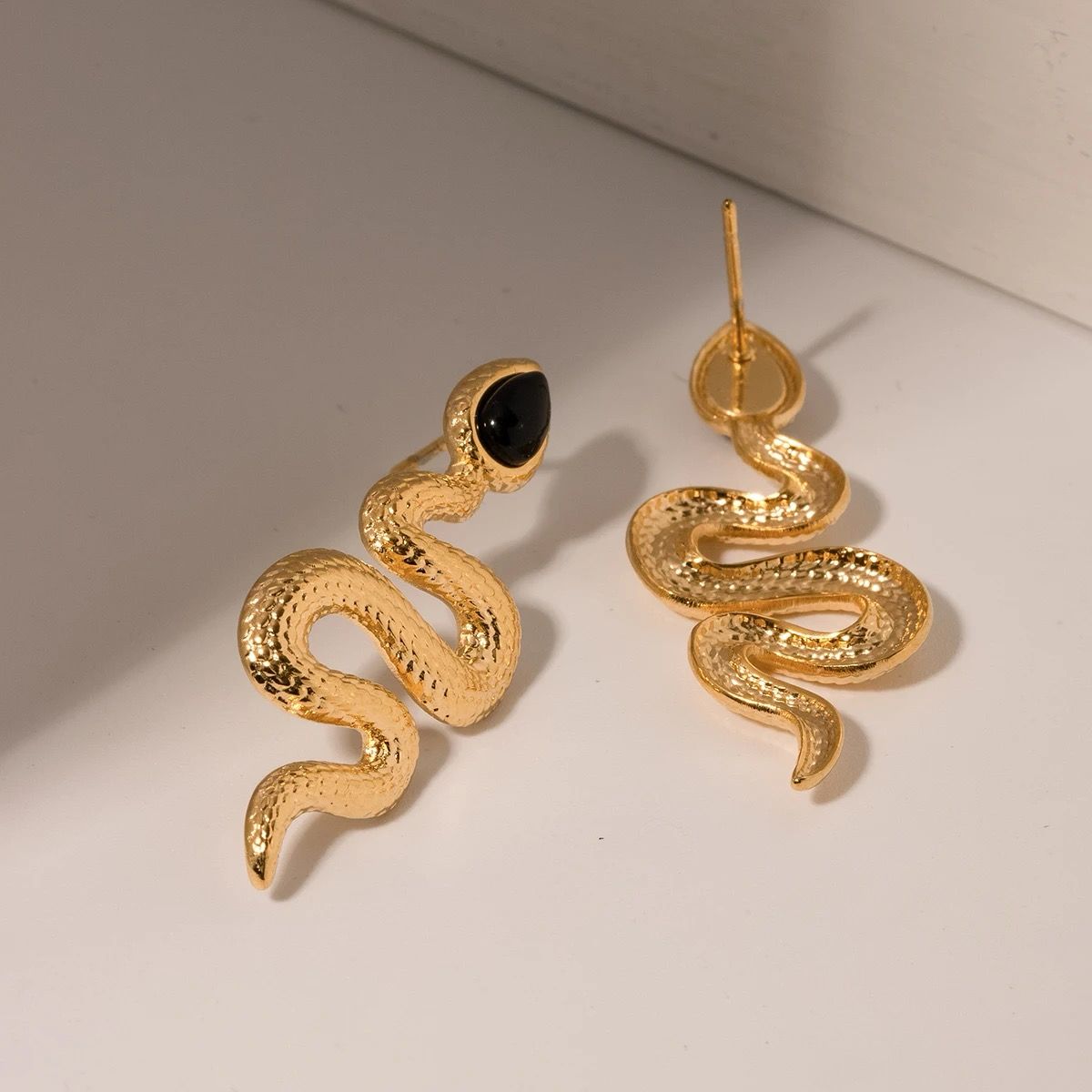 Gold Snake Earrings