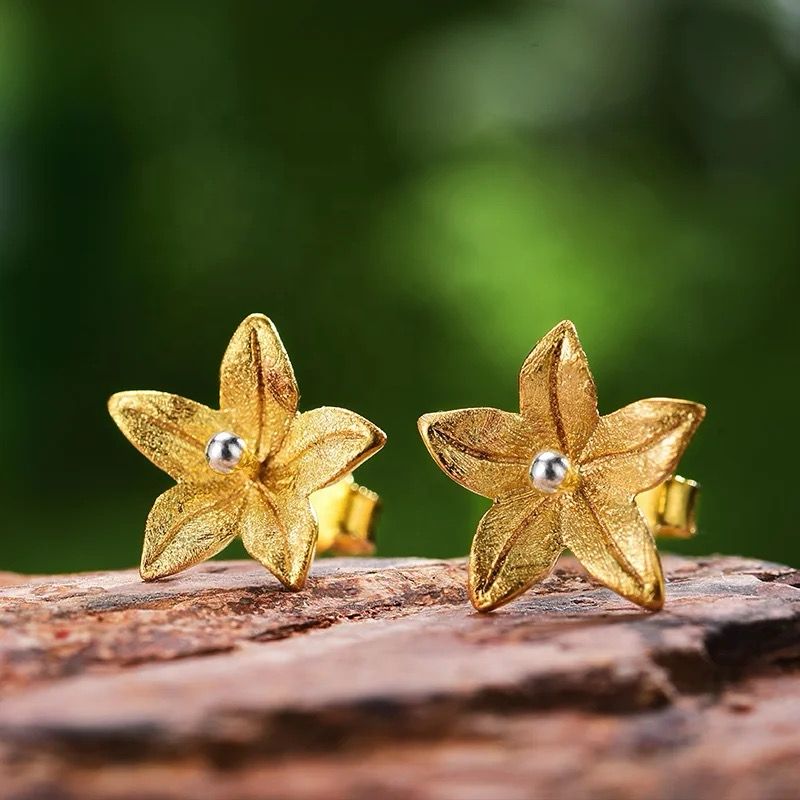 Gold Flower Earrings