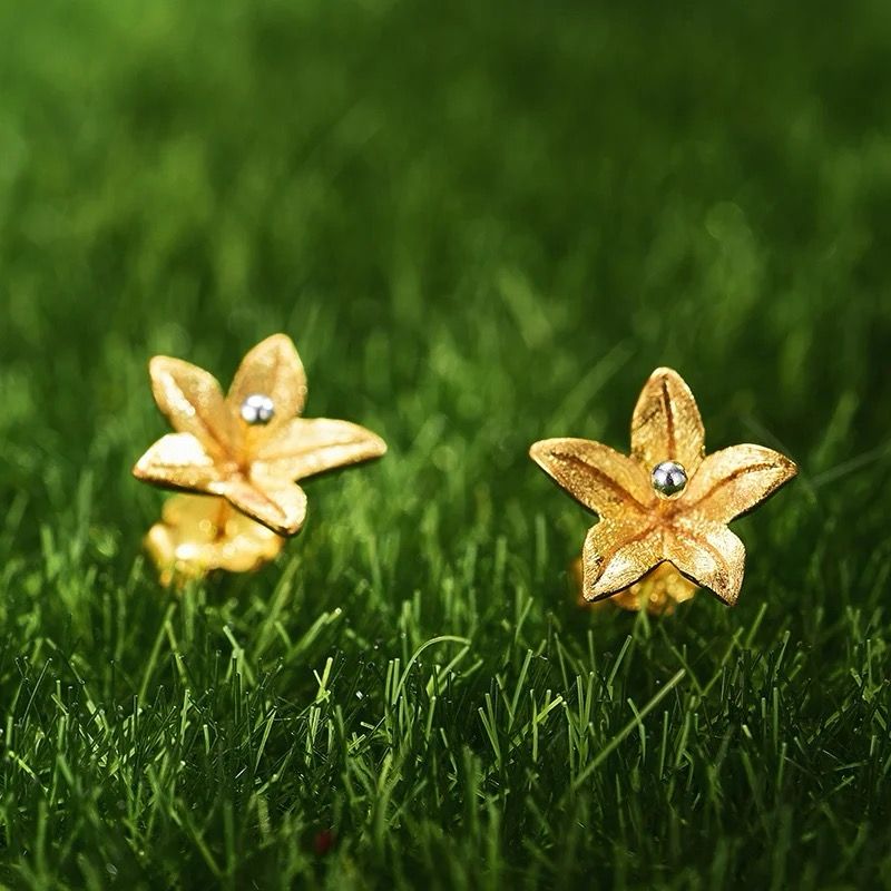 Gold Flower Earrings