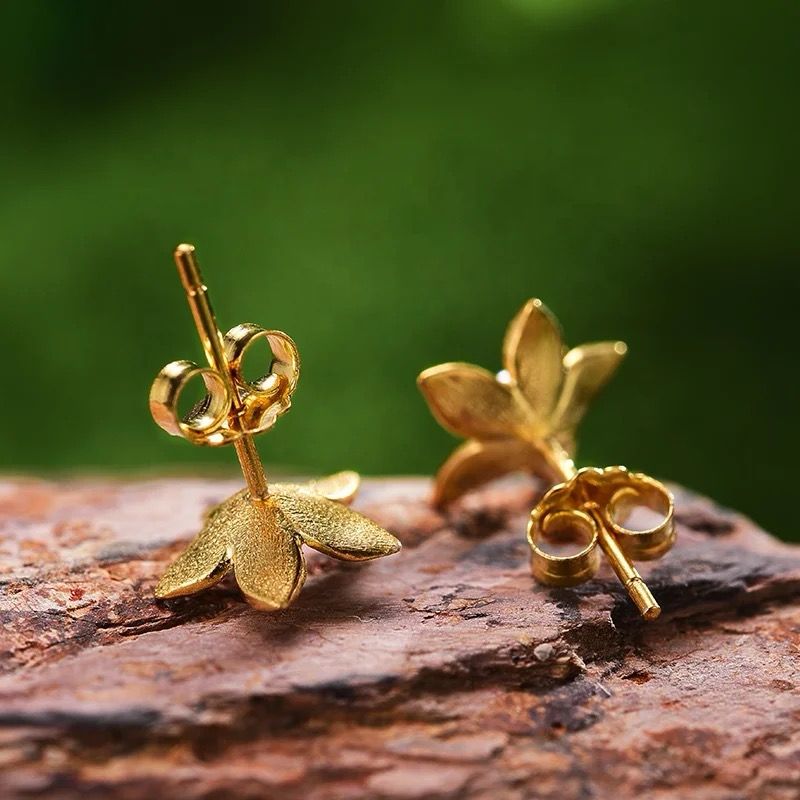 Gold Flower Earrings