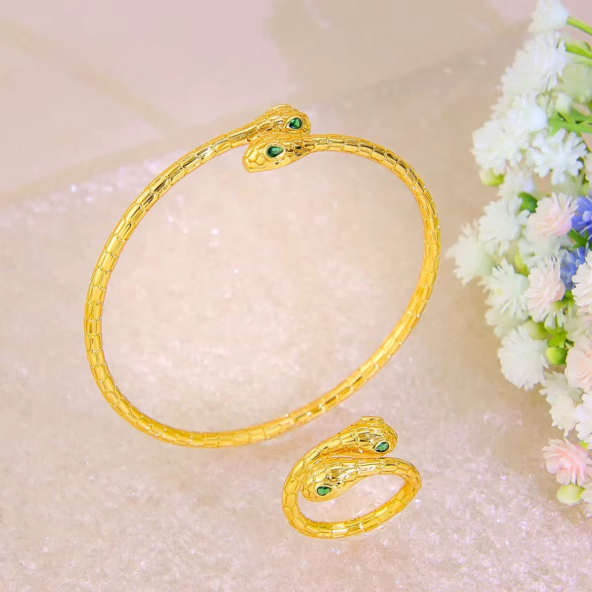 Gold Serpent Bangle