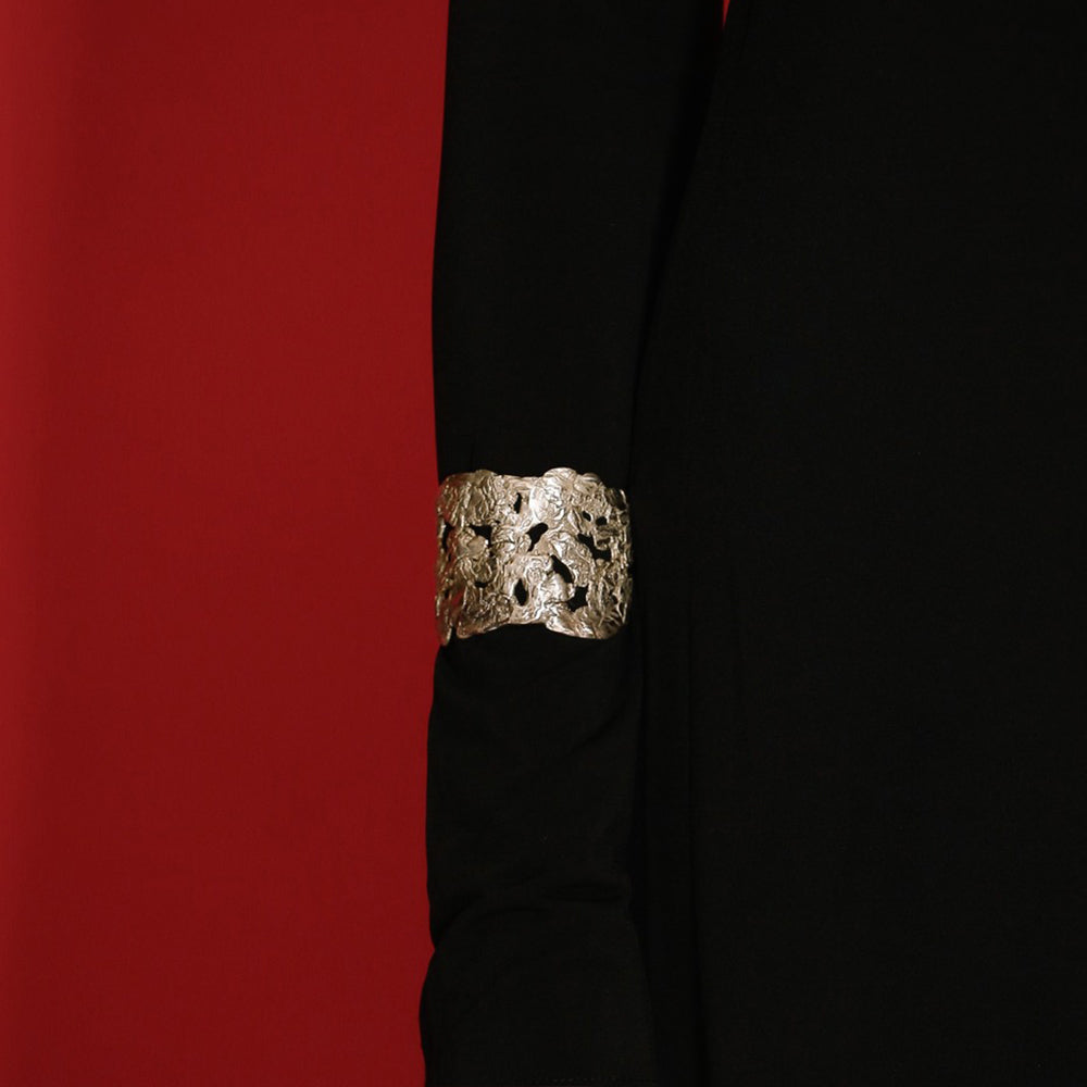 Stainless Steel Wide Textured Bracelet