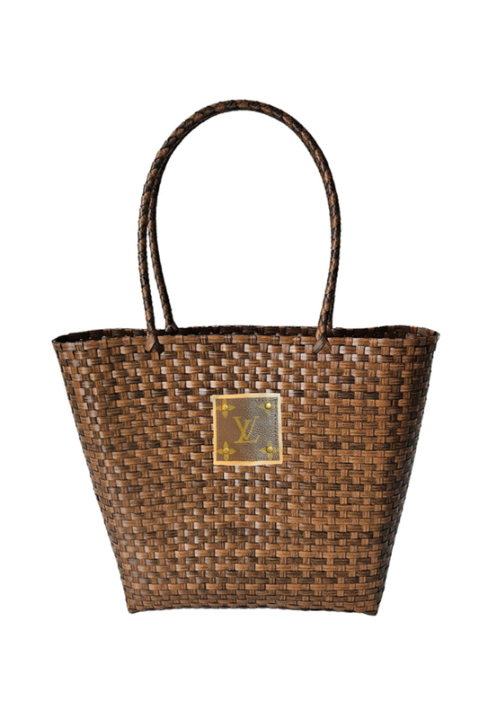 Upcycled Water Proof Tote Bag: Brown