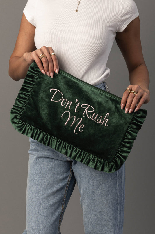 Don't Rush Me Ruffle Travel Pouch