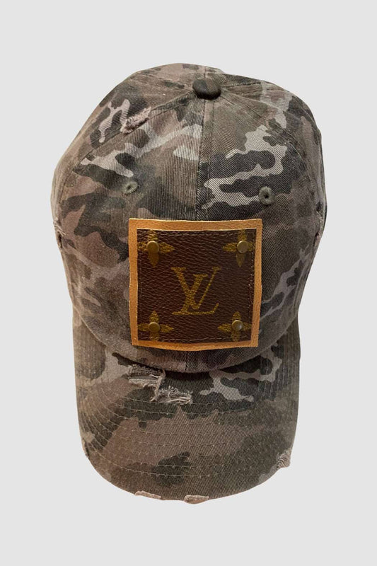 Up-Cycled Black Camo Cap