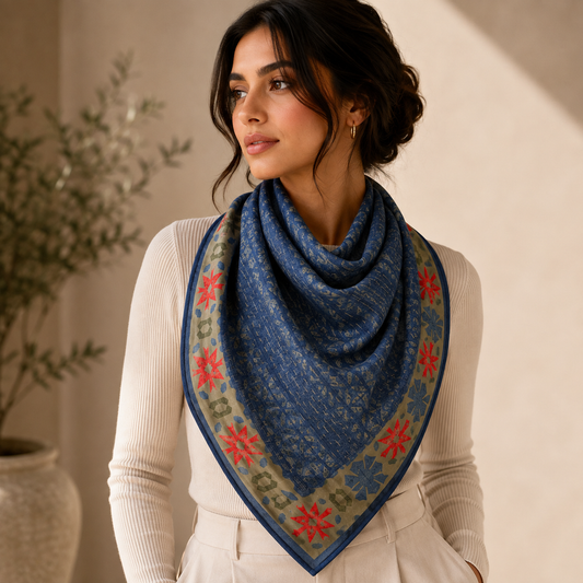 Armenian Geometric Cotton Scarf