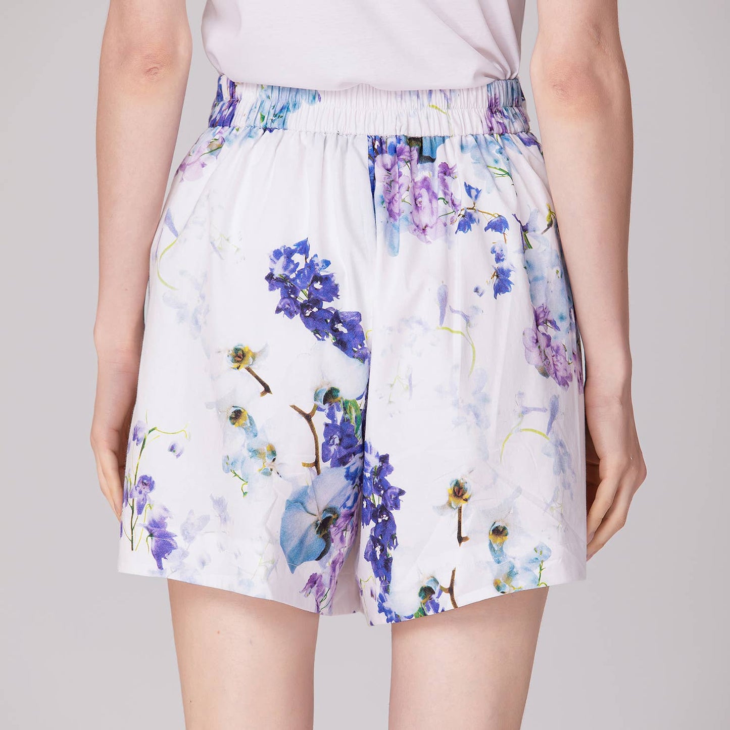 Macro floral print shorts