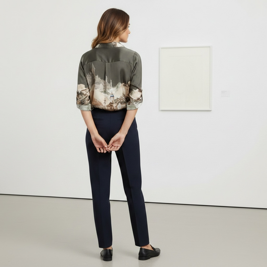 Tunic in printed Tencel and silk : Jaune