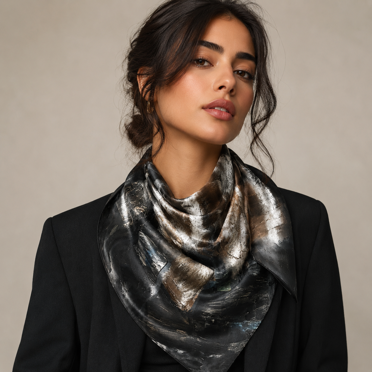 Midnight Metallic Art Scarf