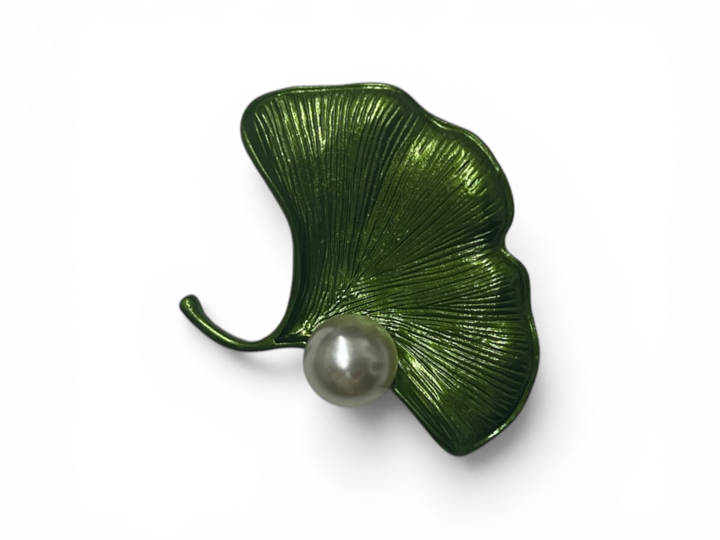 Ginkgo Leaf Pearl Brooch