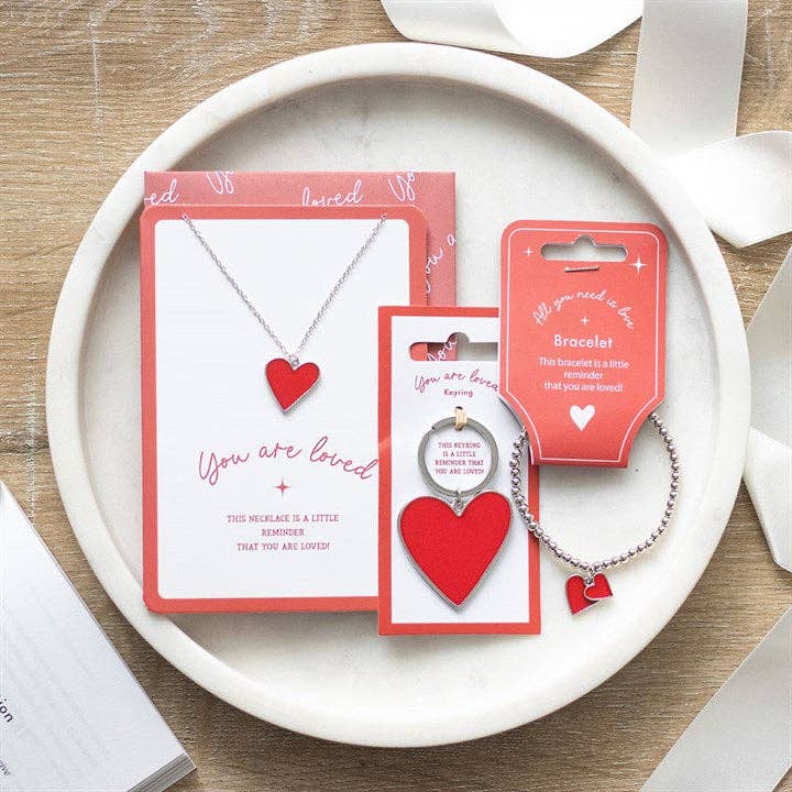 All You Need Is Love Valentine's Day Heart Charm Bracelet