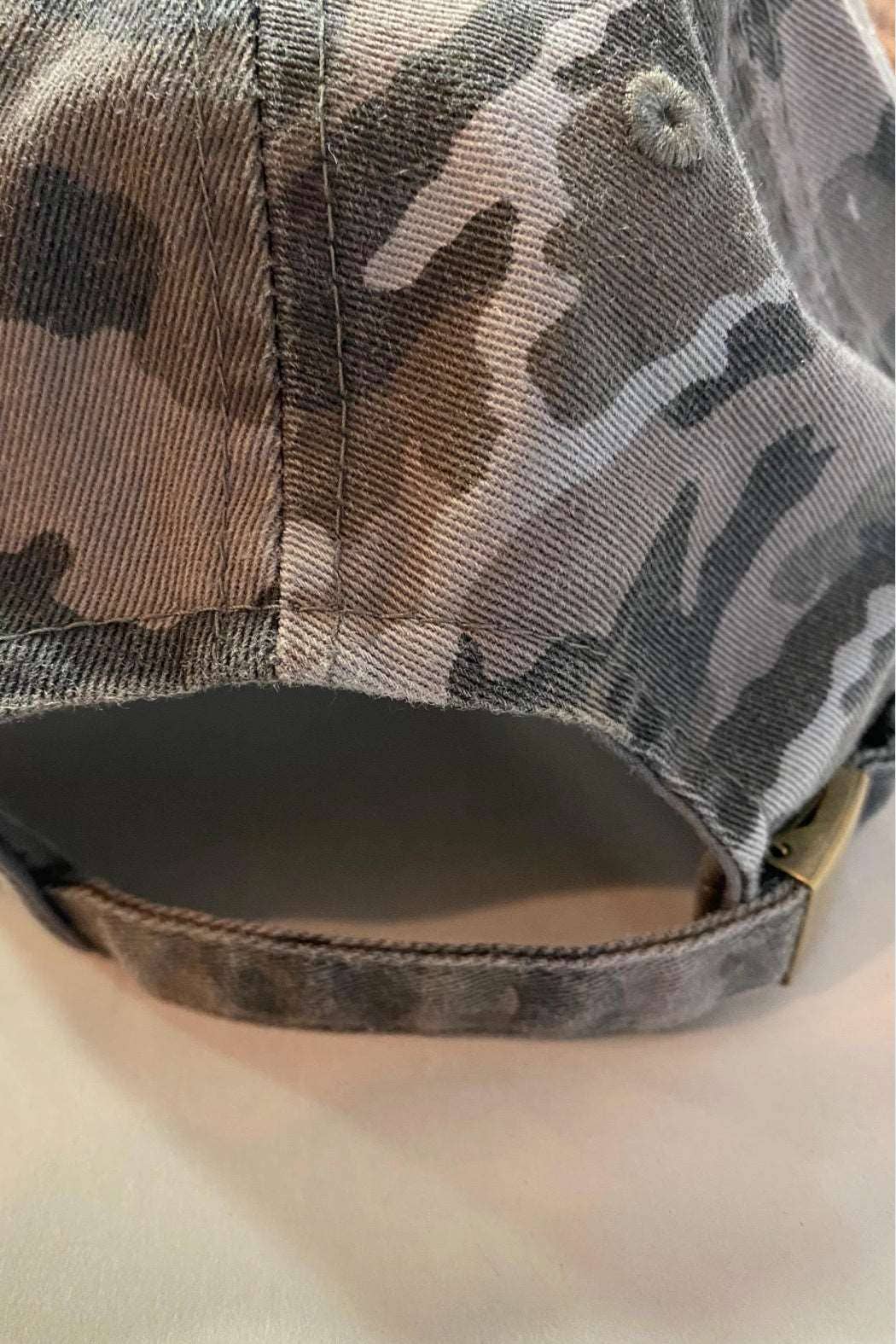 Up-Cycled Black Camo Cap
