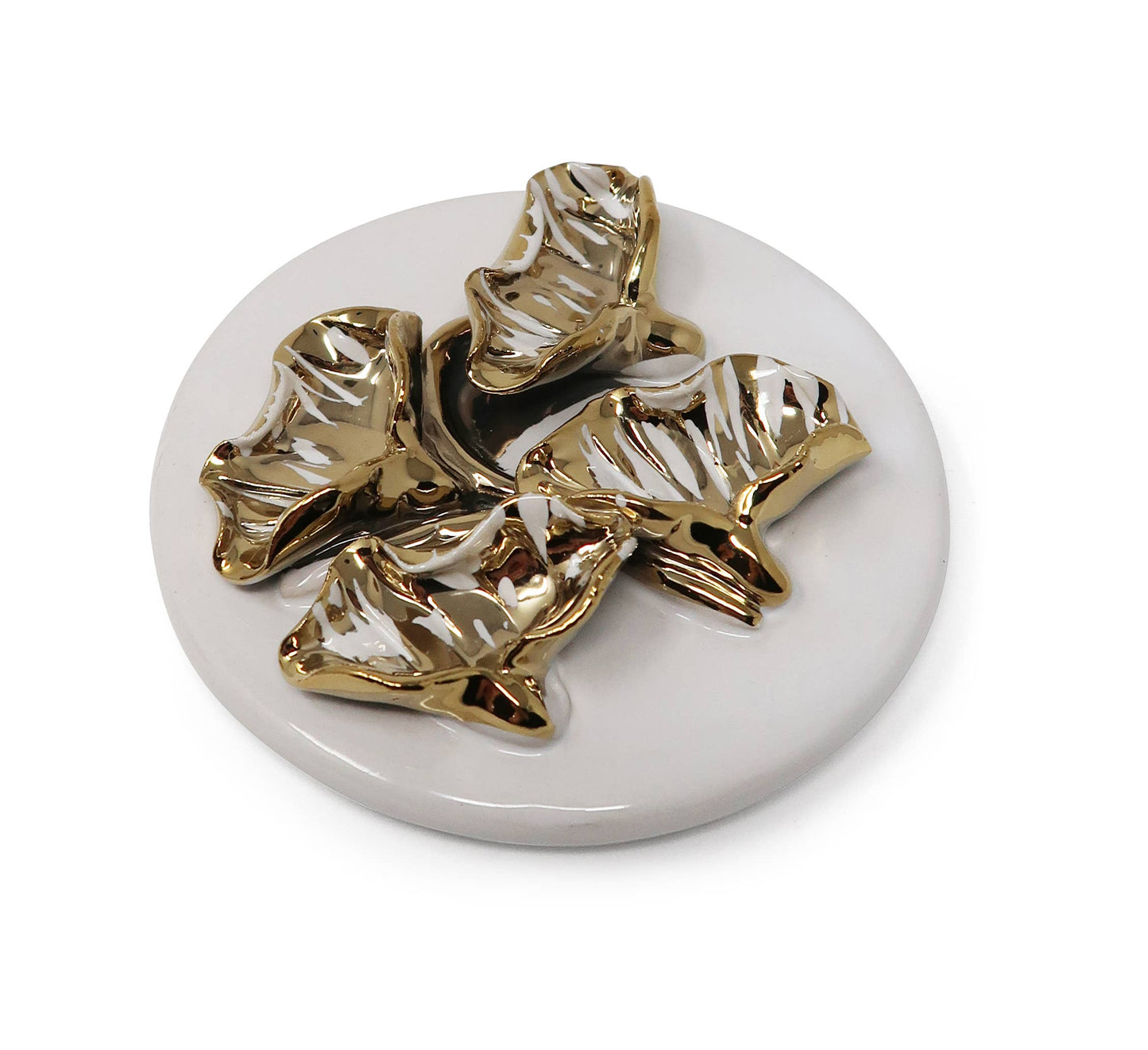 Gold Decorative Candle With Flower Design Lid: Gold Lid