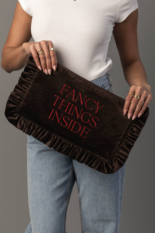 Fancy Things Inside Ruffle Travel Pouch