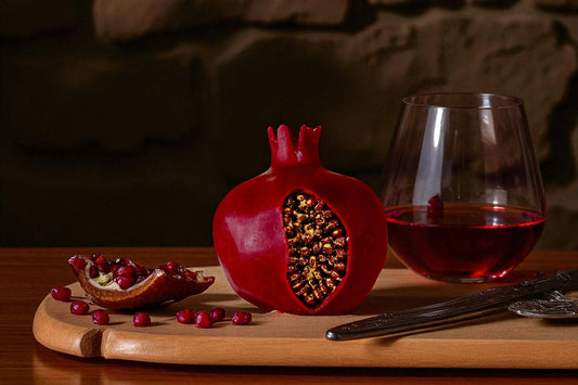 Pomegranate Candle with Golden Seeds 3.5x3in: Unscented