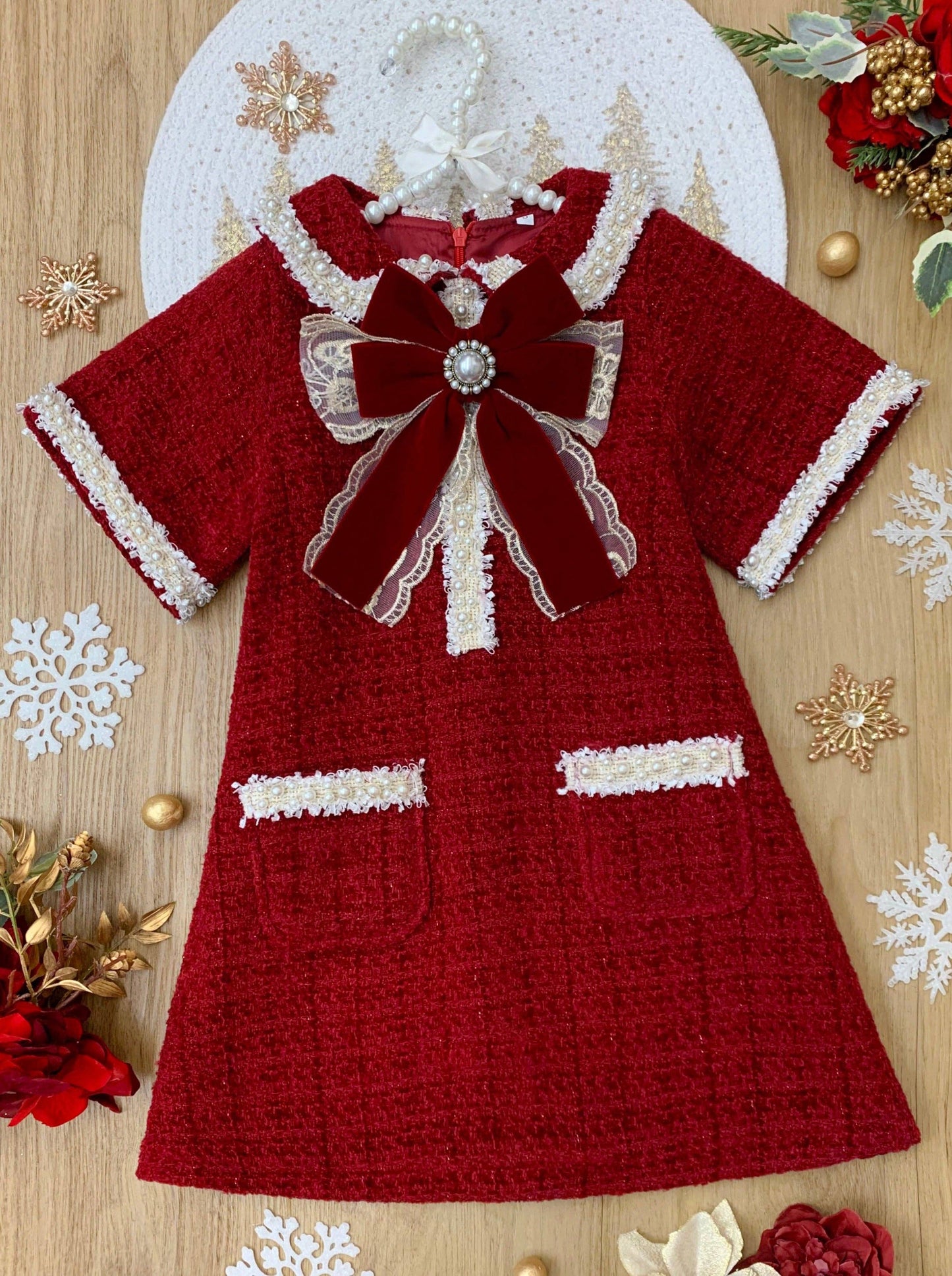 Cozy Meets Chic Burgundy Tweed Dress: Burgundy