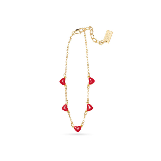 Heartfelt Charm: Chain of Hearts Bracelet