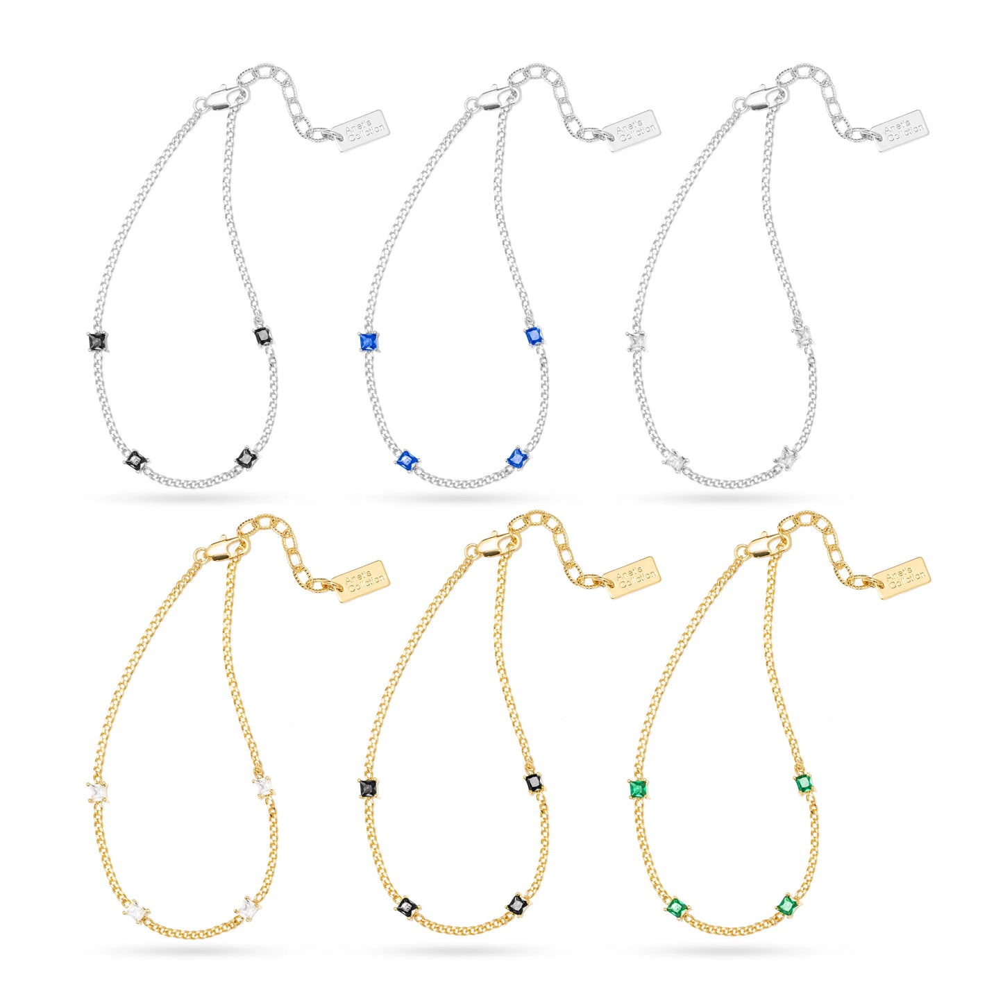 AC Gold Plated Bracelet with Colored Zircon Gemstone