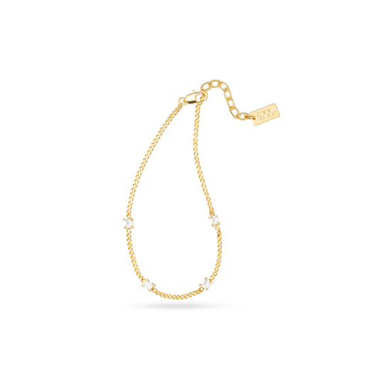 AC Gold Plated Bracelet with Colored Zircon Gemstone