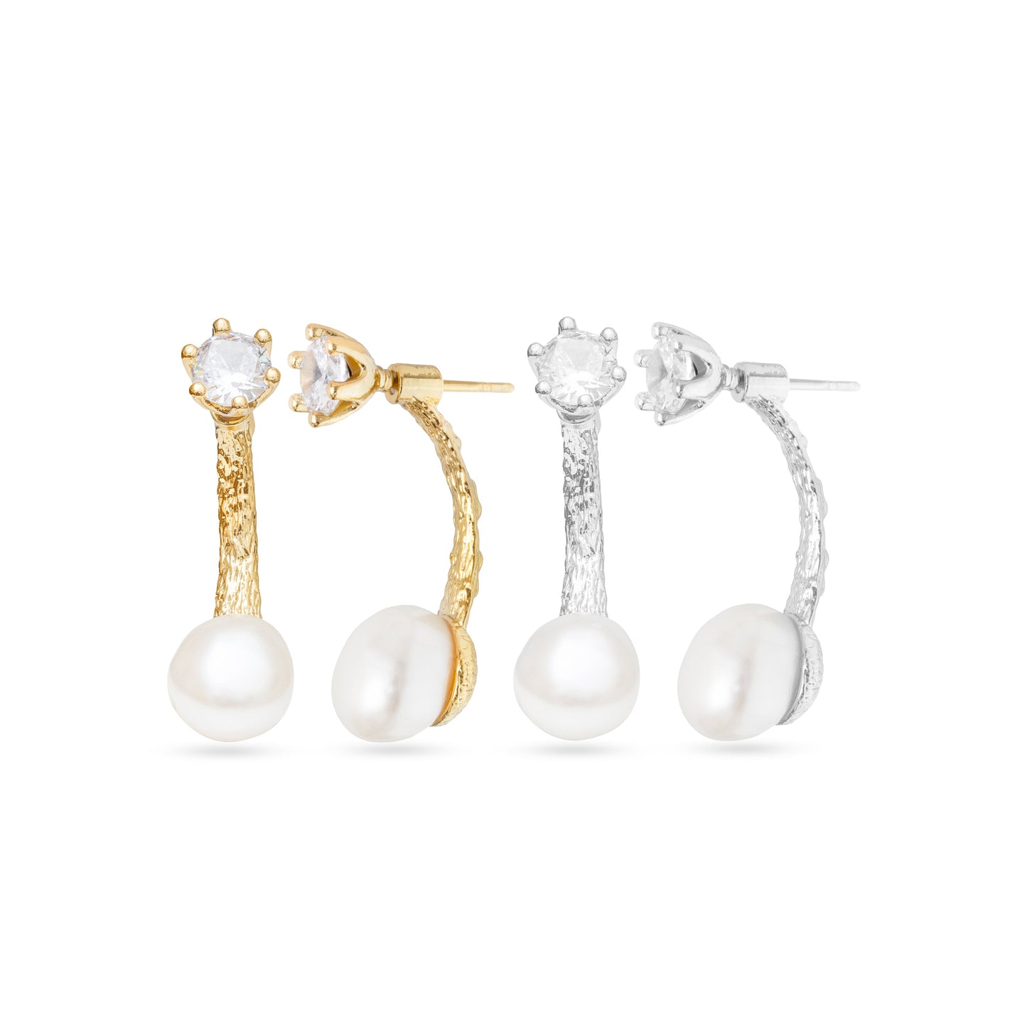 Nature's Elegance Branch Earrings with Diamond & Pearl