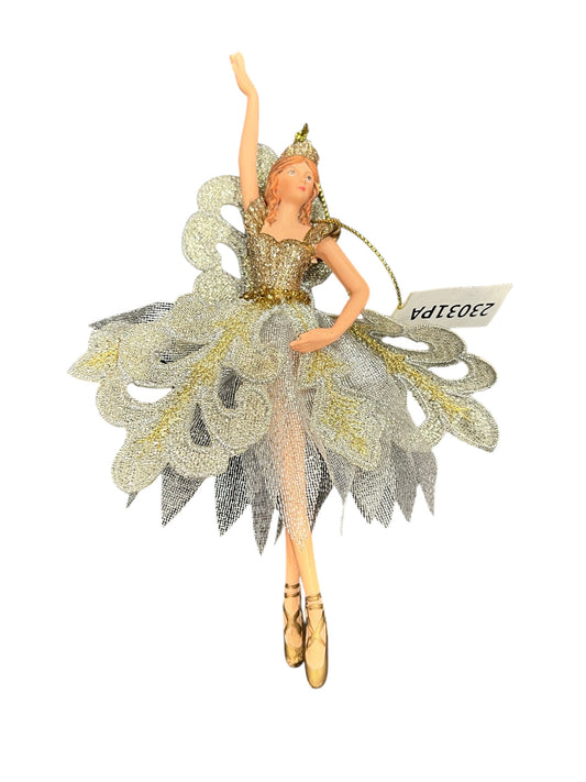 Gold and Silver ballet Girl Ornament