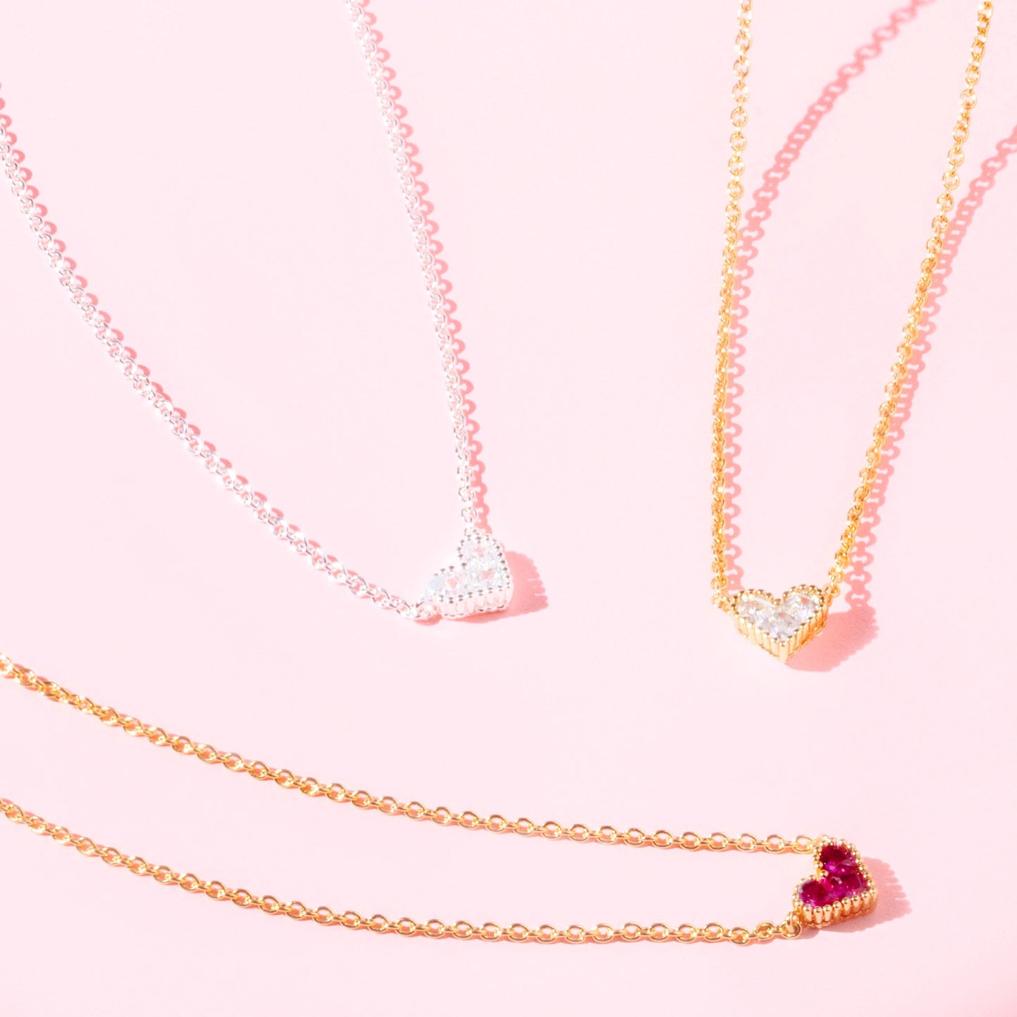AC Heart Necklace with Zircon Gemstone