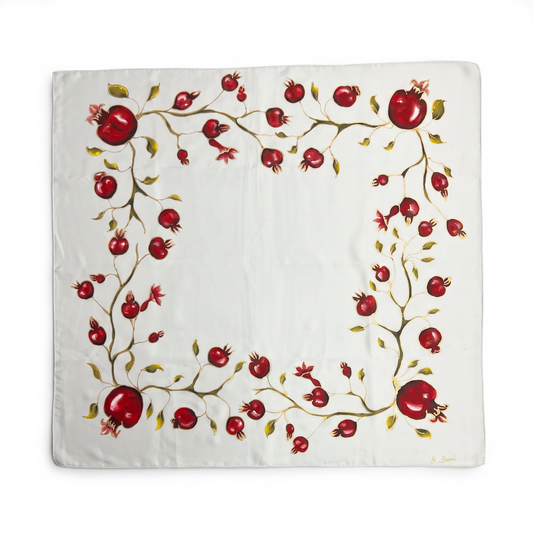 Batik Pomegranate Silk Scarf