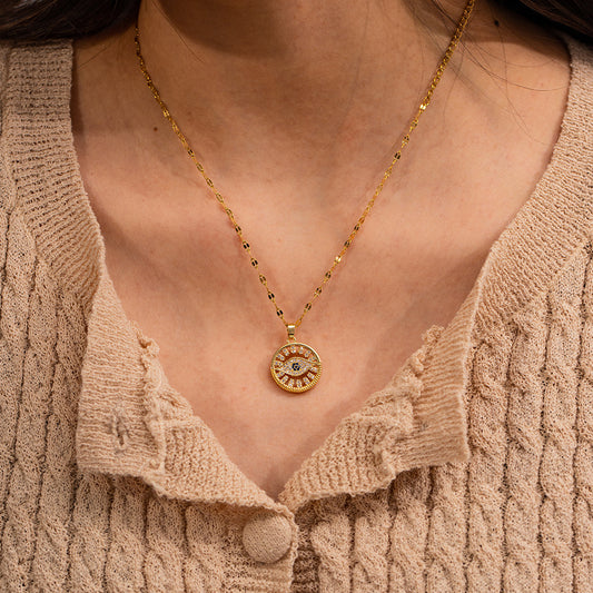Evil Eye Radiance Medallion Necklace