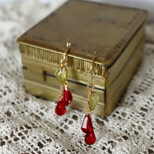 Pomegranate Drop Earrings