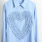 Shirt with Heart Pleated Detail