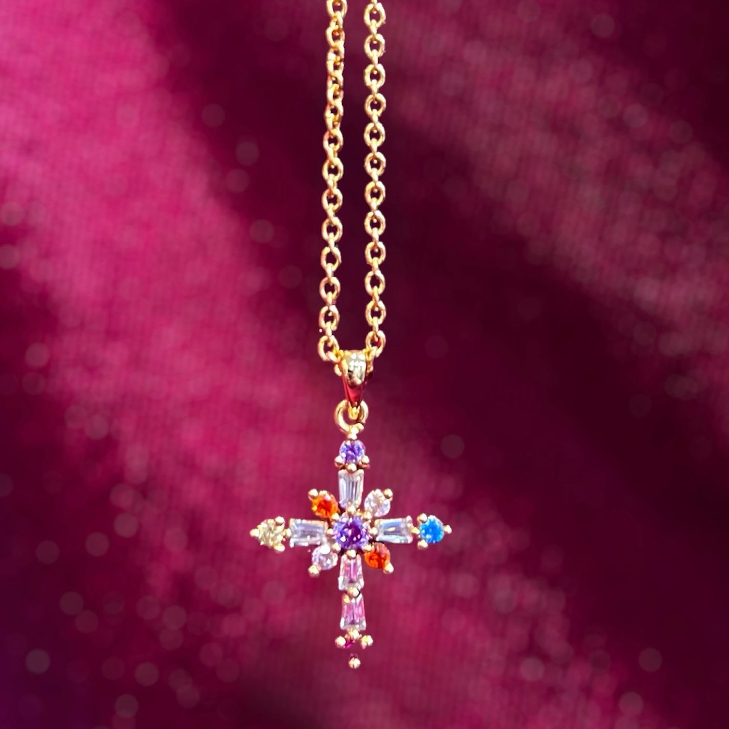 Colorful Cross Necklace