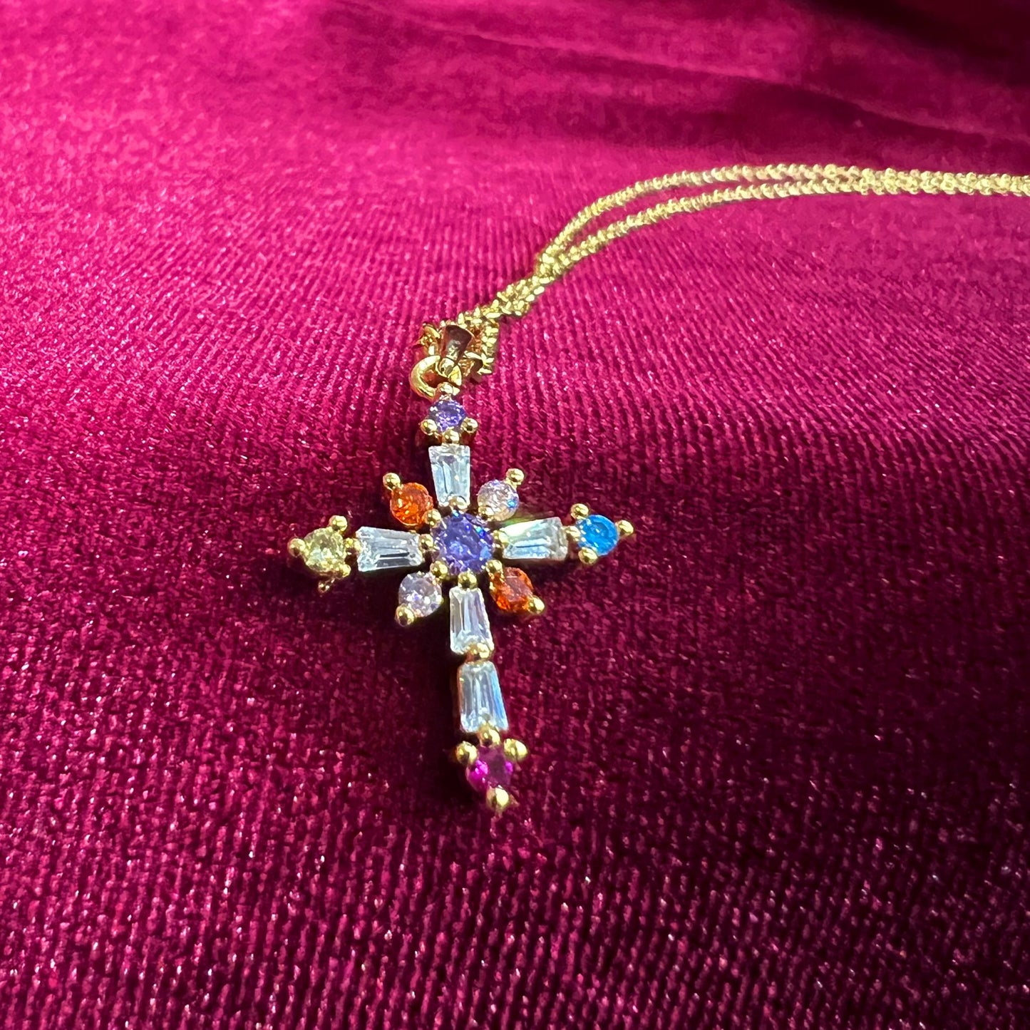 Colorful Cross Necklace