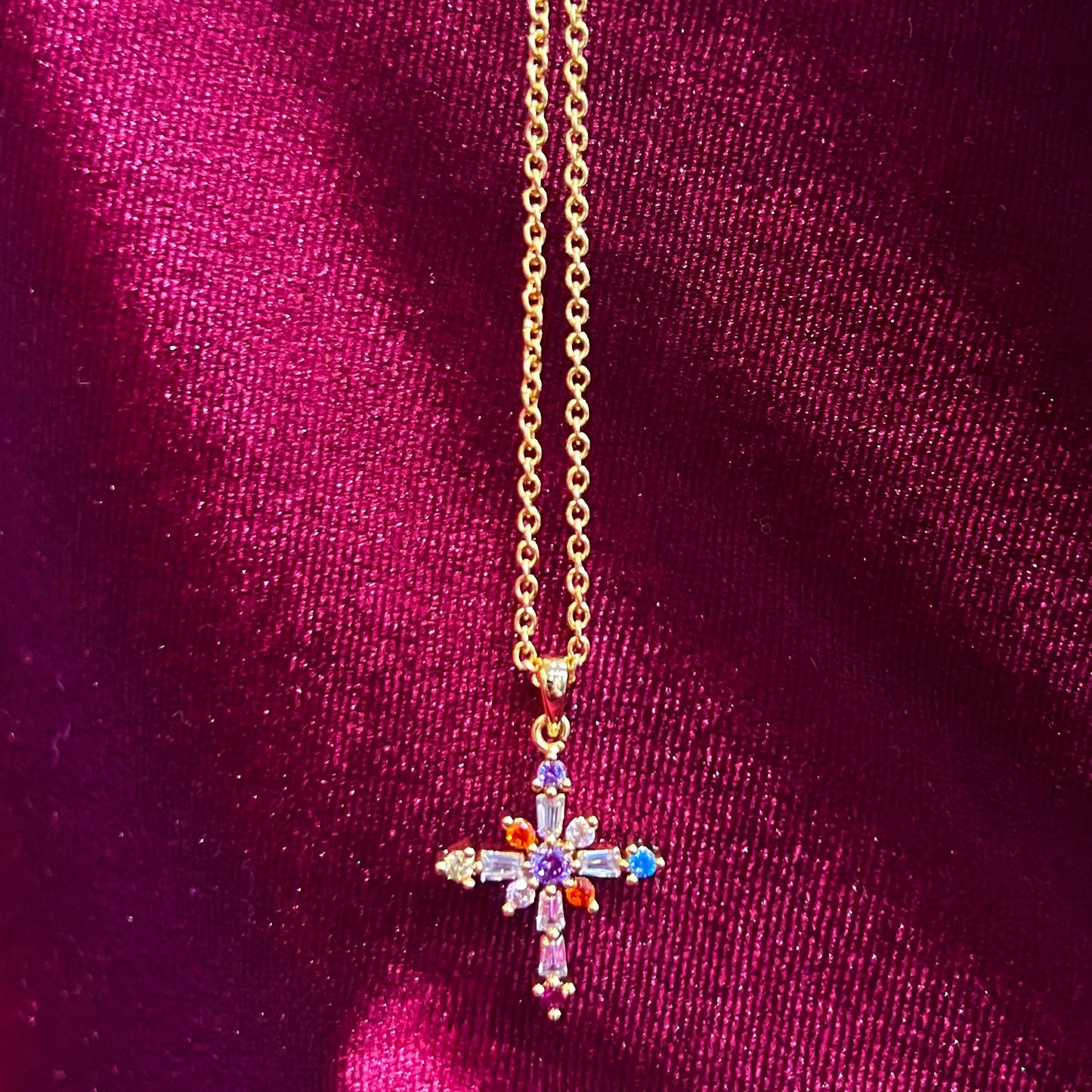 Colorful Cross Necklace