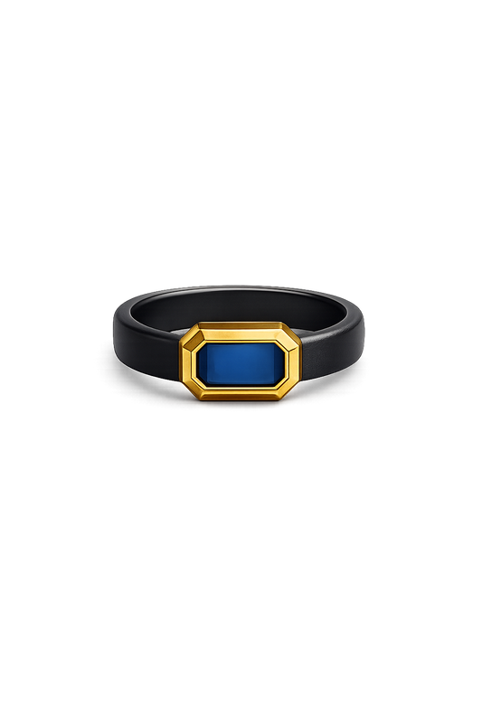 Black band gem rings