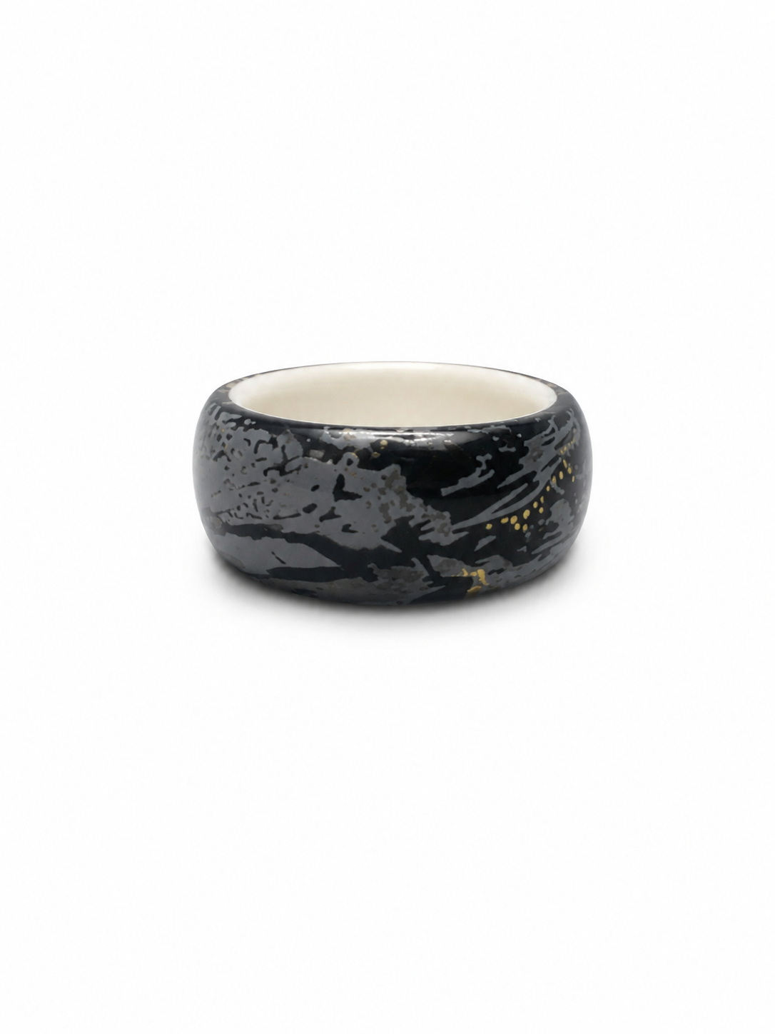 Handmade Black Porcelain Statement Ring