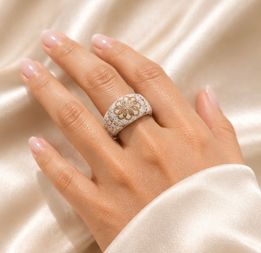 Handmade Armenian Porcelain Statement Ring