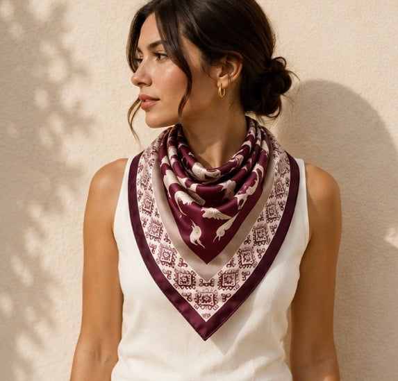 Armenian Bird Alphabet Scarf