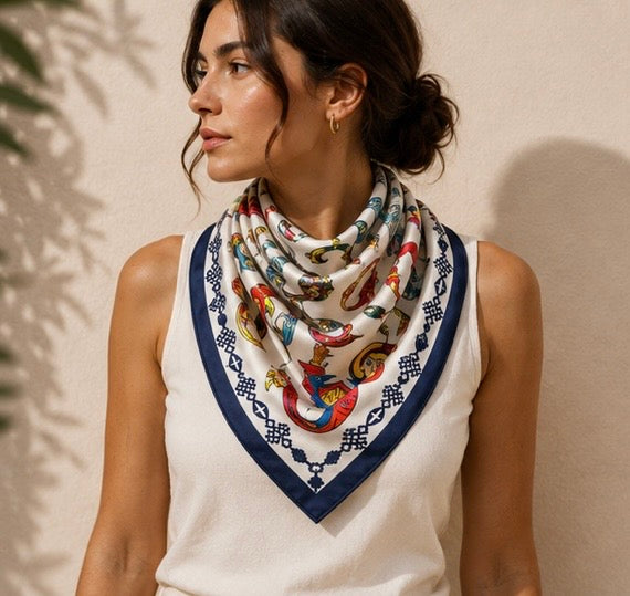 Armenian Bird Alphabet Scarf
