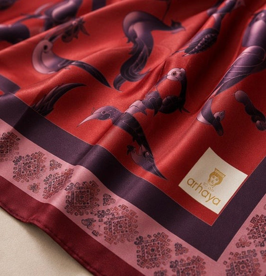 Armenian Bird Alphabet Scarf