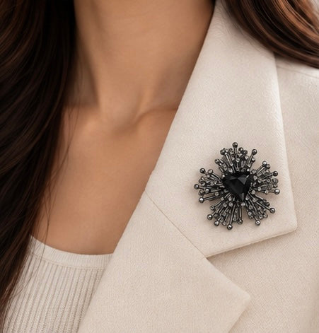 Midnight Starburst Brooch