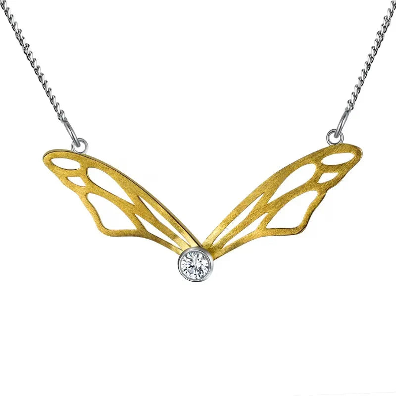 Celestial Butterfly Wings Necklace – Gold & Silver