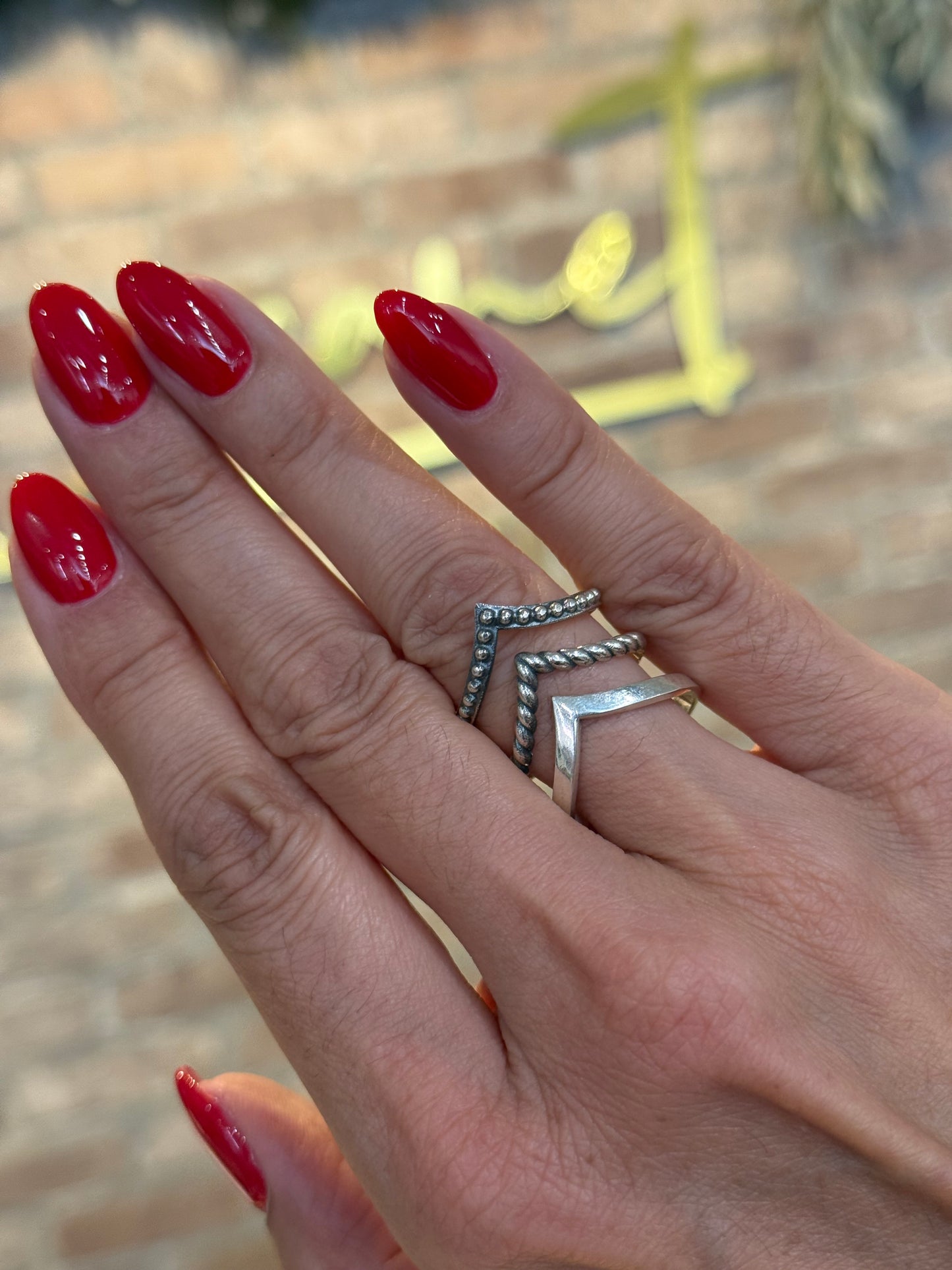 Triple Triangle Silver Ring