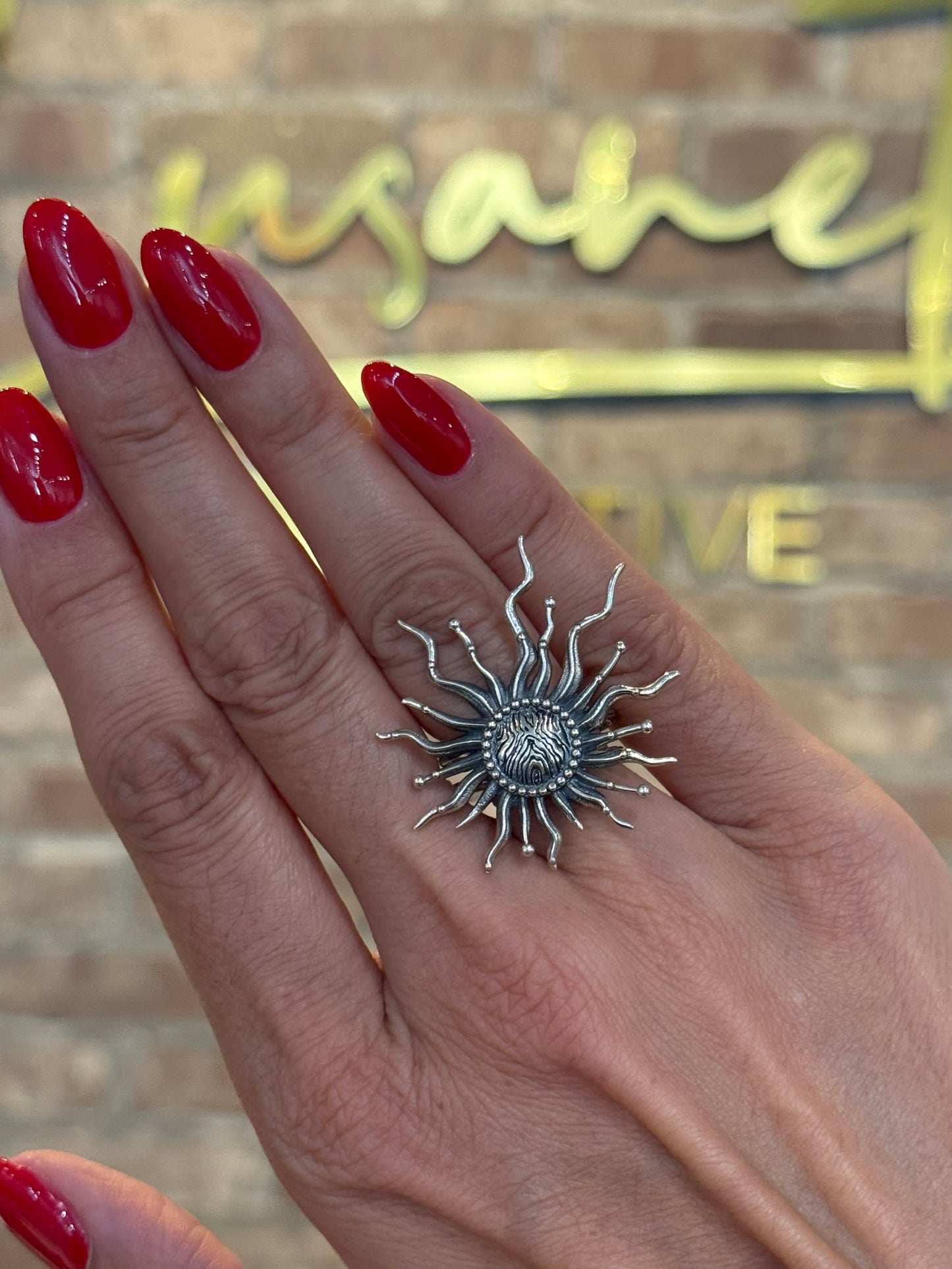 Sunburst Silver Ring