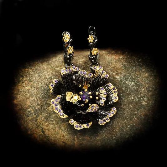Midnight Blossom Statement Earrings