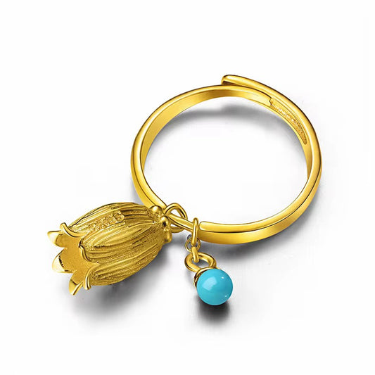 Bloom Charm Ring with Gemstone Accent