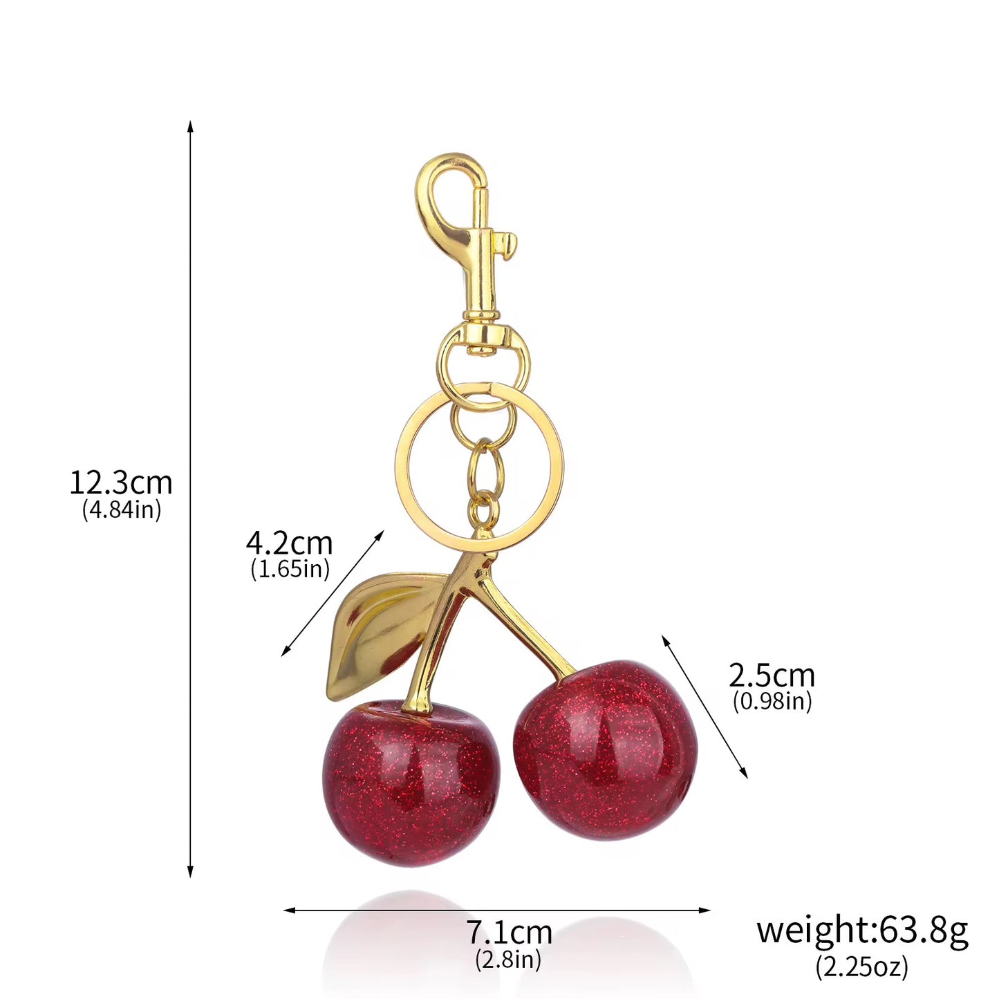 Sparkly Cherry Key Ring/ Bag Charm