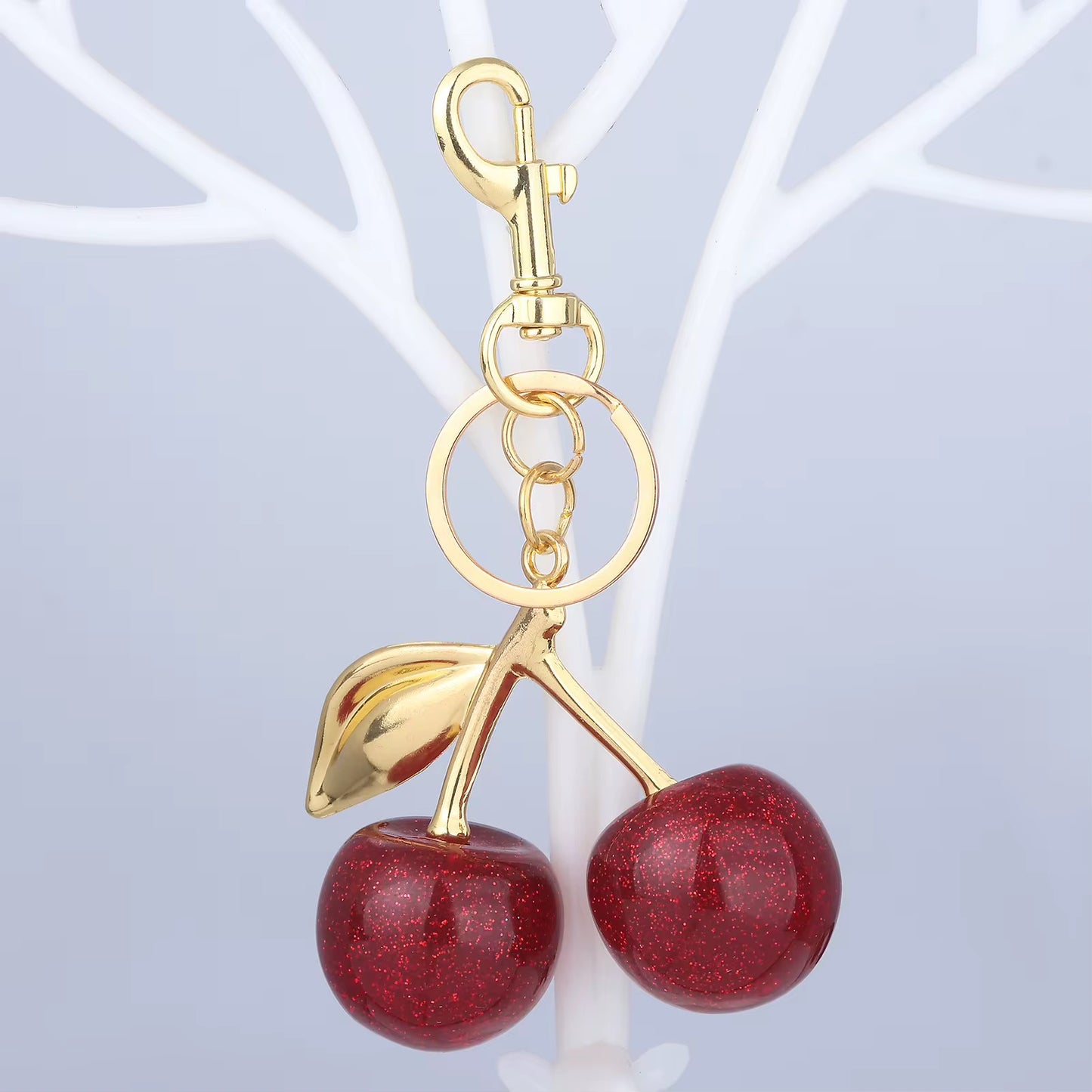 Sparkly Cherry Key Ring/ Bag Charm